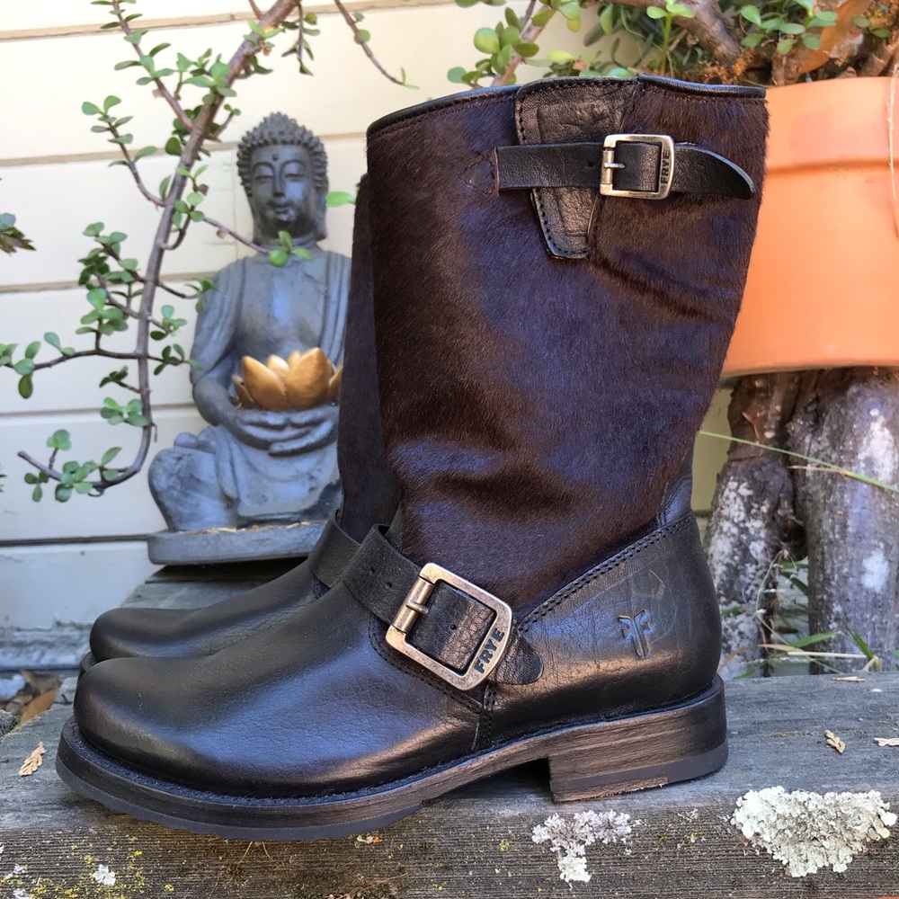 NEW Frye Veronica brown/black calf hair boots - Picture 2 of 8